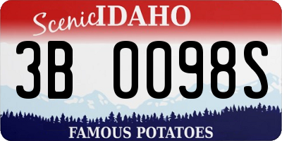 ID license plate 3B0098S
