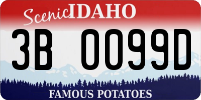 ID license plate 3B0099D