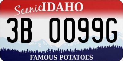 ID license plate 3B0099G