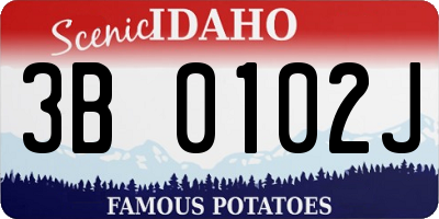 ID license plate 3B0102J