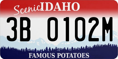 ID license plate 3B0102M