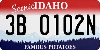 ID license plate 3B0102N