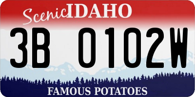 ID license plate 3B0102W