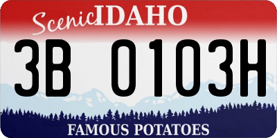 ID license plate 3B0103H