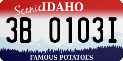 ID license plate 3B0103I