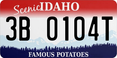 ID license plate 3B0104T
