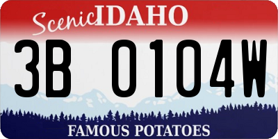ID license plate 3B0104W
