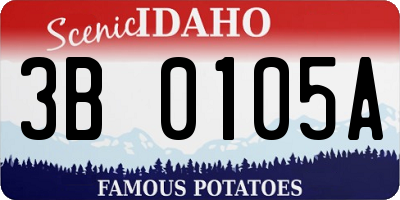 ID license plate 3B0105A