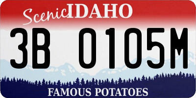 ID license plate 3B0105M
