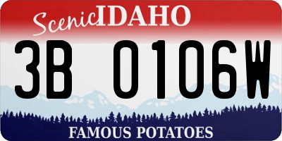 ID license plate 3B0106W