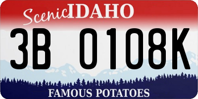 ID license plate 3B0108K