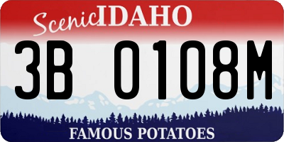 ID license plate 3B0108M