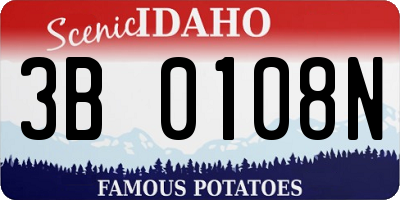 ID license plate 3B0108N