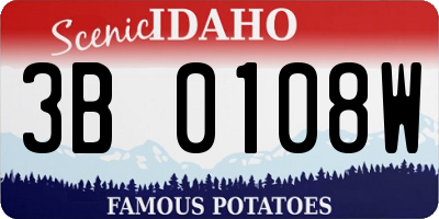 ID license plate 3B0108W