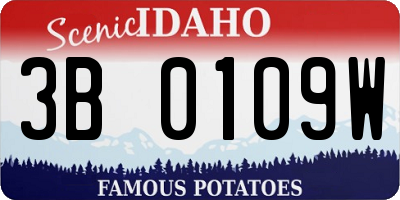 ID license plate 3B0109W