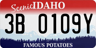 ID license plate 3B0109Y