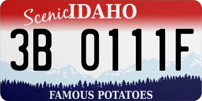 ID license plate 3B0111F