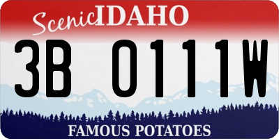 ID license plate 3B0111W
