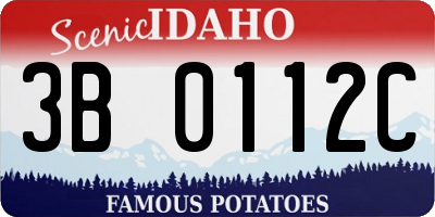 ID license plate 3B0112C