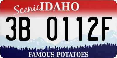 ID license plate 3B0112F