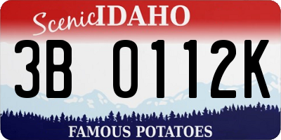 ID license plate 3B0112K