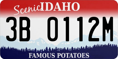 ID license plate 3B0112M