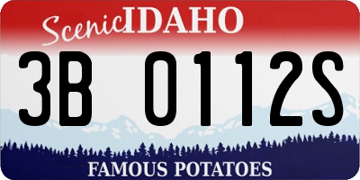 ID license plate 3B0112S