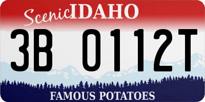 ID license plate 3B0112T
