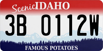 ID license plate 3B0112W