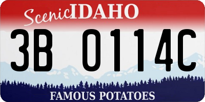 ID license plate 3B0114C