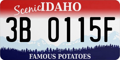 ID license plate 3B0115F