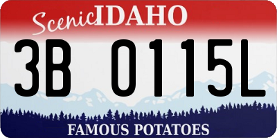 ID license plate 3B0115L