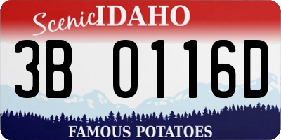 ID license plate 3B0116D