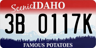ID license plate 3B0117K