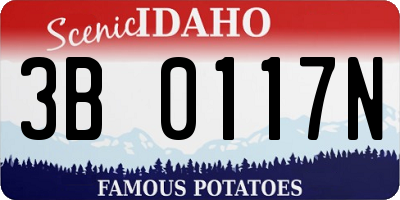 ID license plate 3B0117N