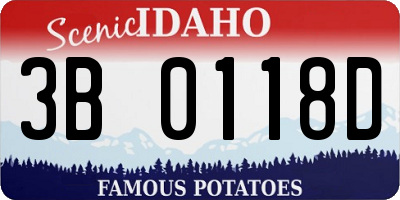 ID license plate 3B0118D
