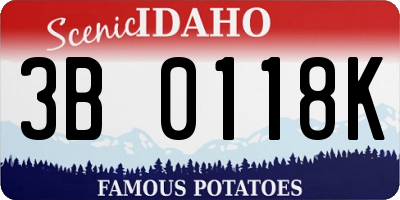 ID license plate 3B0118K