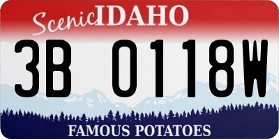 ID license plate 3B0118W