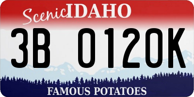 ID license plate 3B0120K