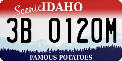 ID license plate 3B0120M