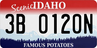 ID license plate 3B0120N