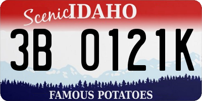 ID license plate 3B0121K