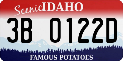 ID license plate 3B0122D