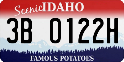 ID license plate 3B0122H
