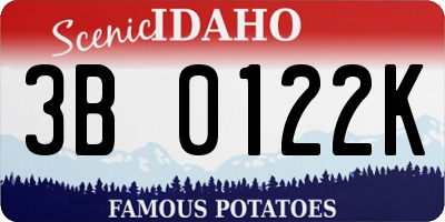 ID license plate 3B0122K
