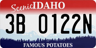 ID license plate 3B0122N