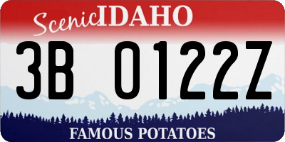 ID license plate 3B0122Z