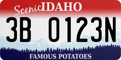ID license plate 3B0123N
