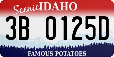 ID license plate 3B0125D