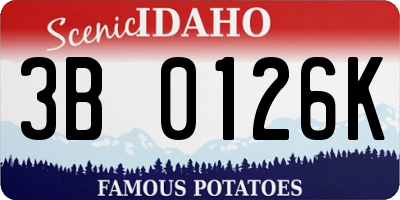 ID license plate 3B0126K